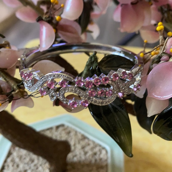 Vintage 925 pink turmaline & white sapphire bracelet